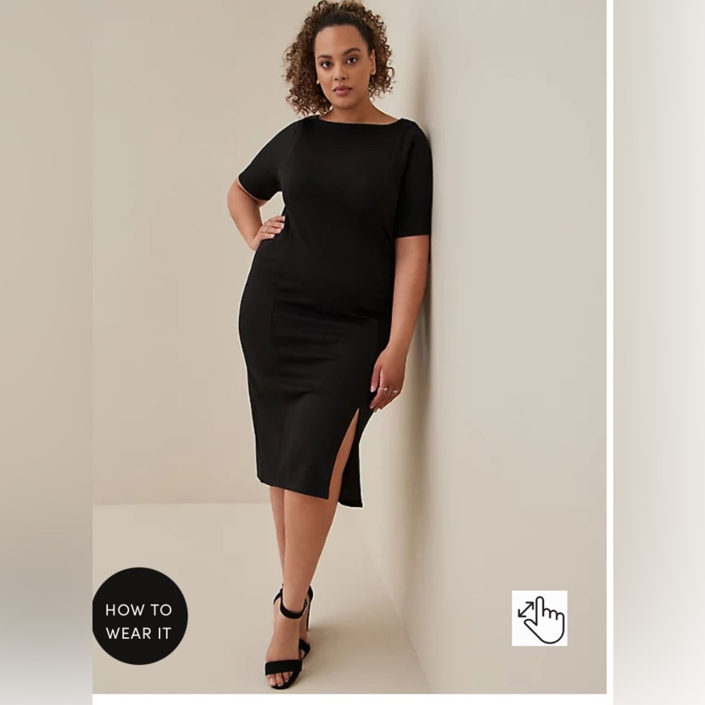 TORRID MIDI STUDIO CUPRO BODYCON DRESS SIZE 2